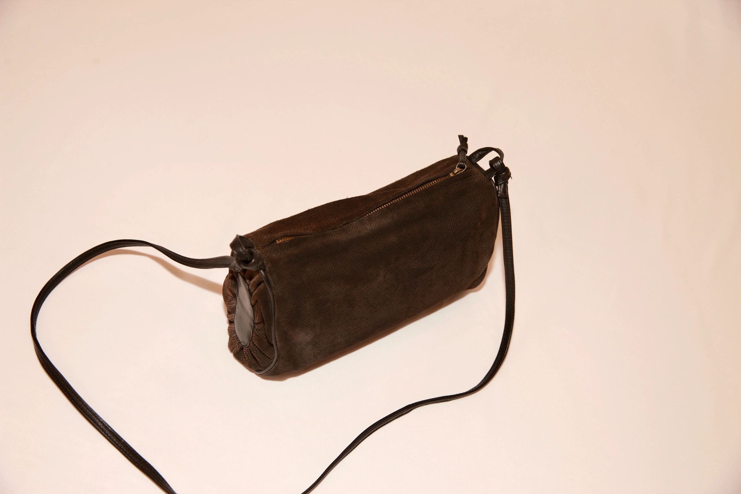 VNTG Bottega Veneta Suede Leather Crossbody Bag