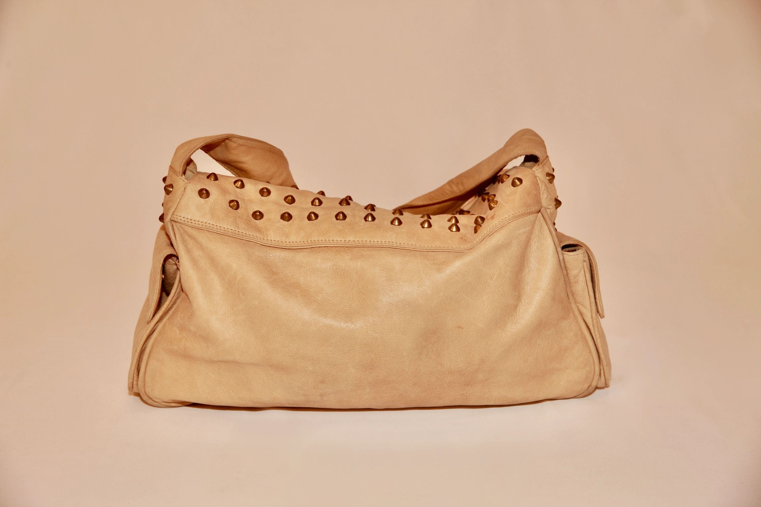 VNTG Cassandra Los Angeles Studded Leather Shoulder Bag