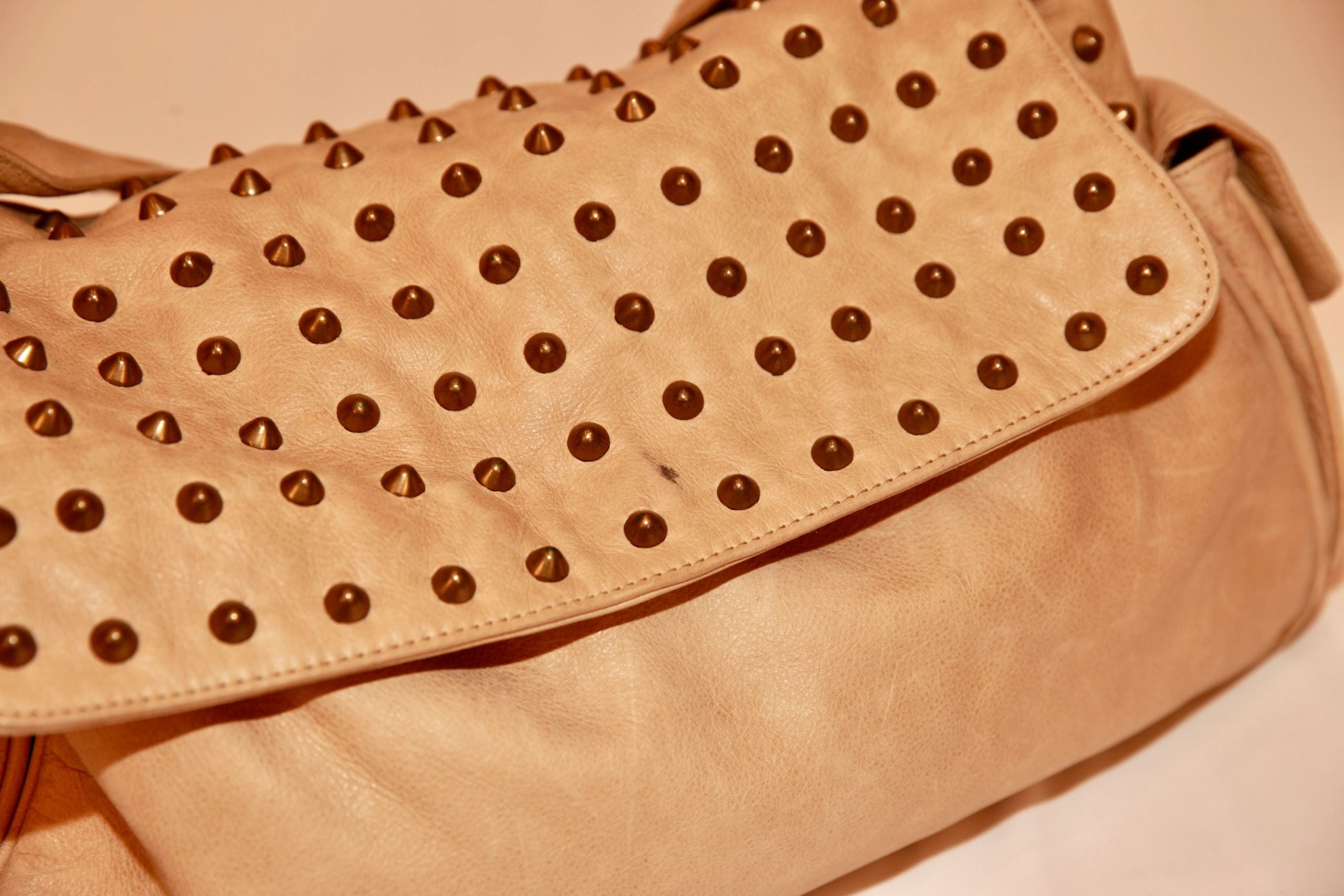 VNTG Cassandra Los Angeles Studded Leather Shoulder Bag