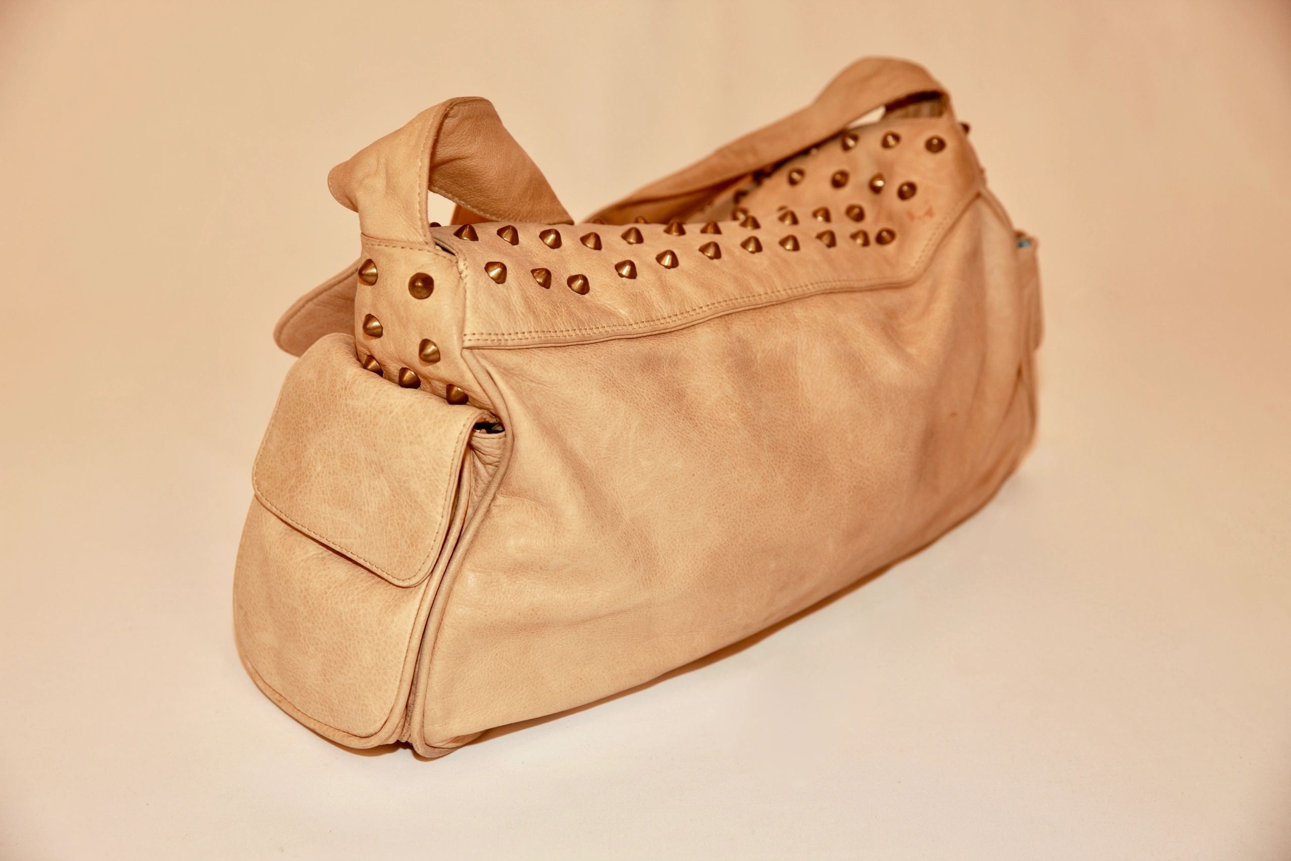VNTG Cassandra Los Angeles Studded Leather Shoulder Bag