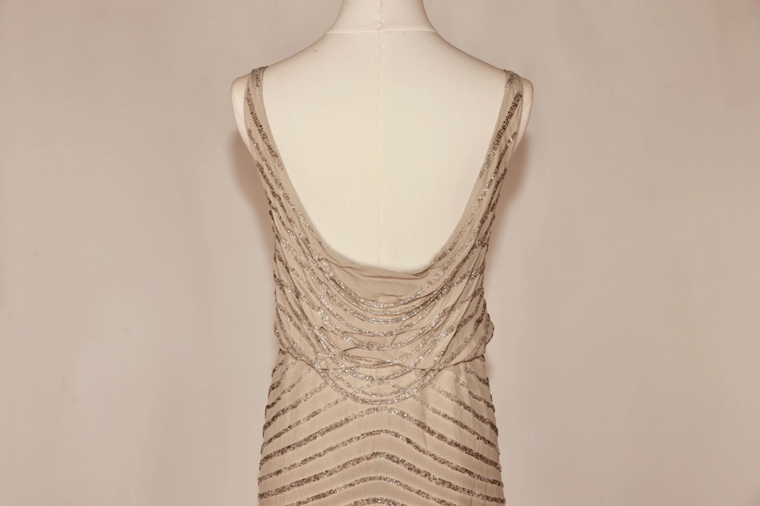 VNTG Alice + Olivia Beaded Draped Cocktail Dress- Size Small