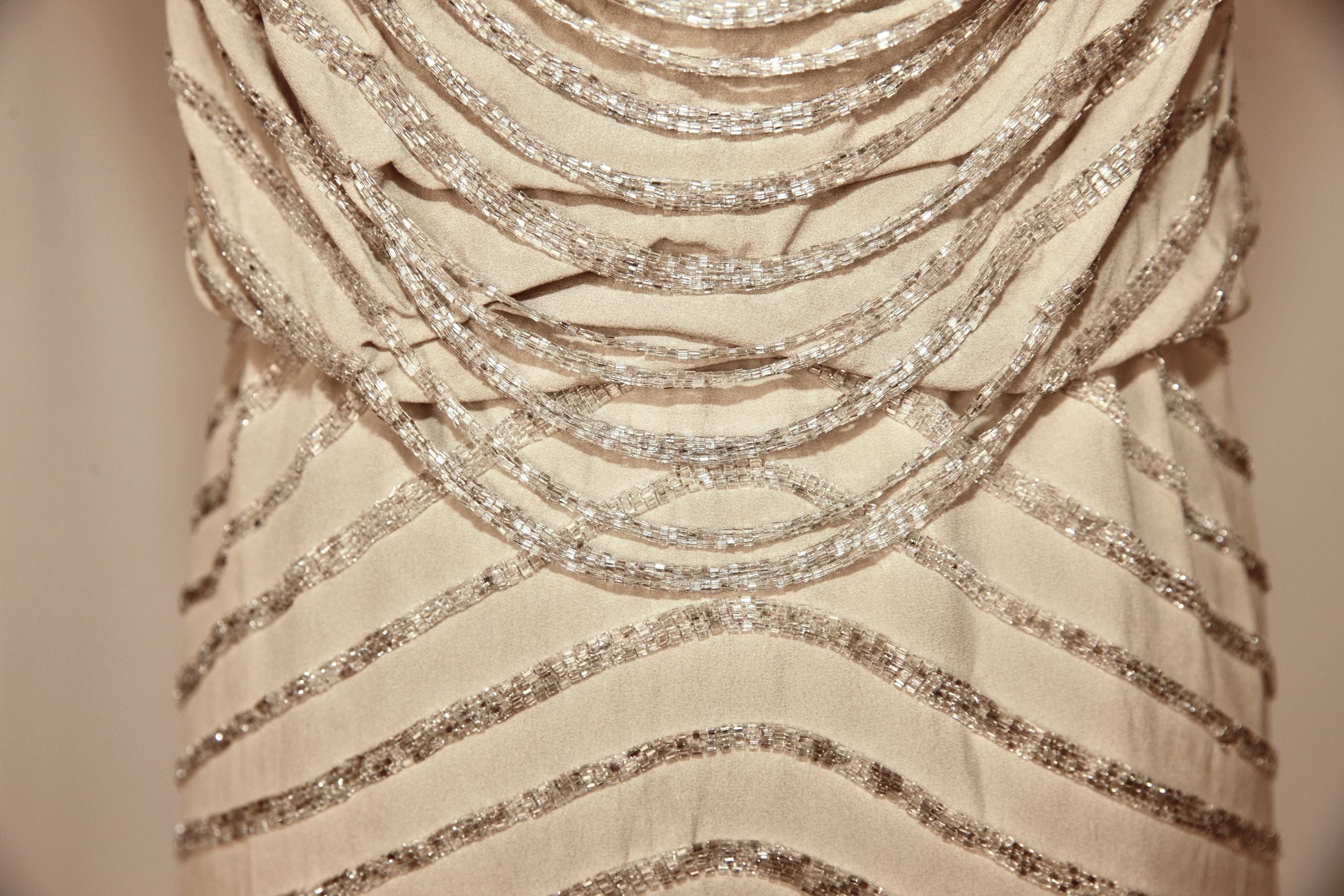 VNTG Alice + Olivia Beaded Draped Cocktail Dress- Size Small