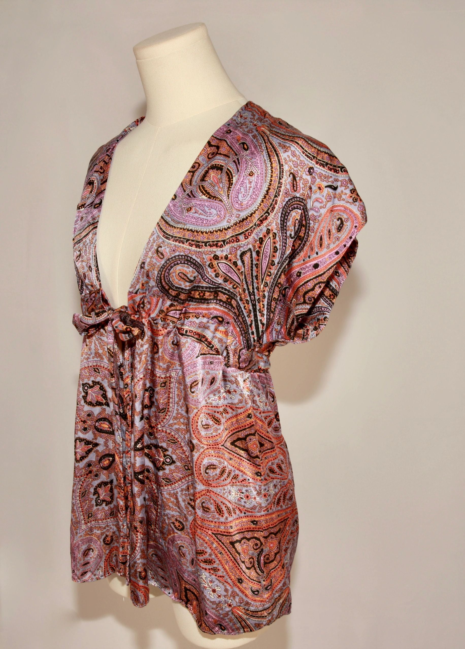 VNTG Low Cut Alice & Trixie Silk Tunic - Size Small