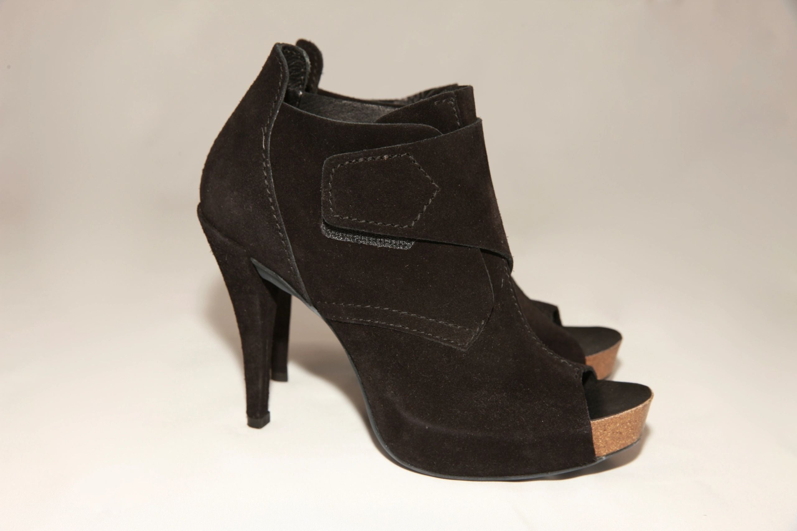 VNTG Black Suede Pedro Garcia Bootie Heels - Size 39