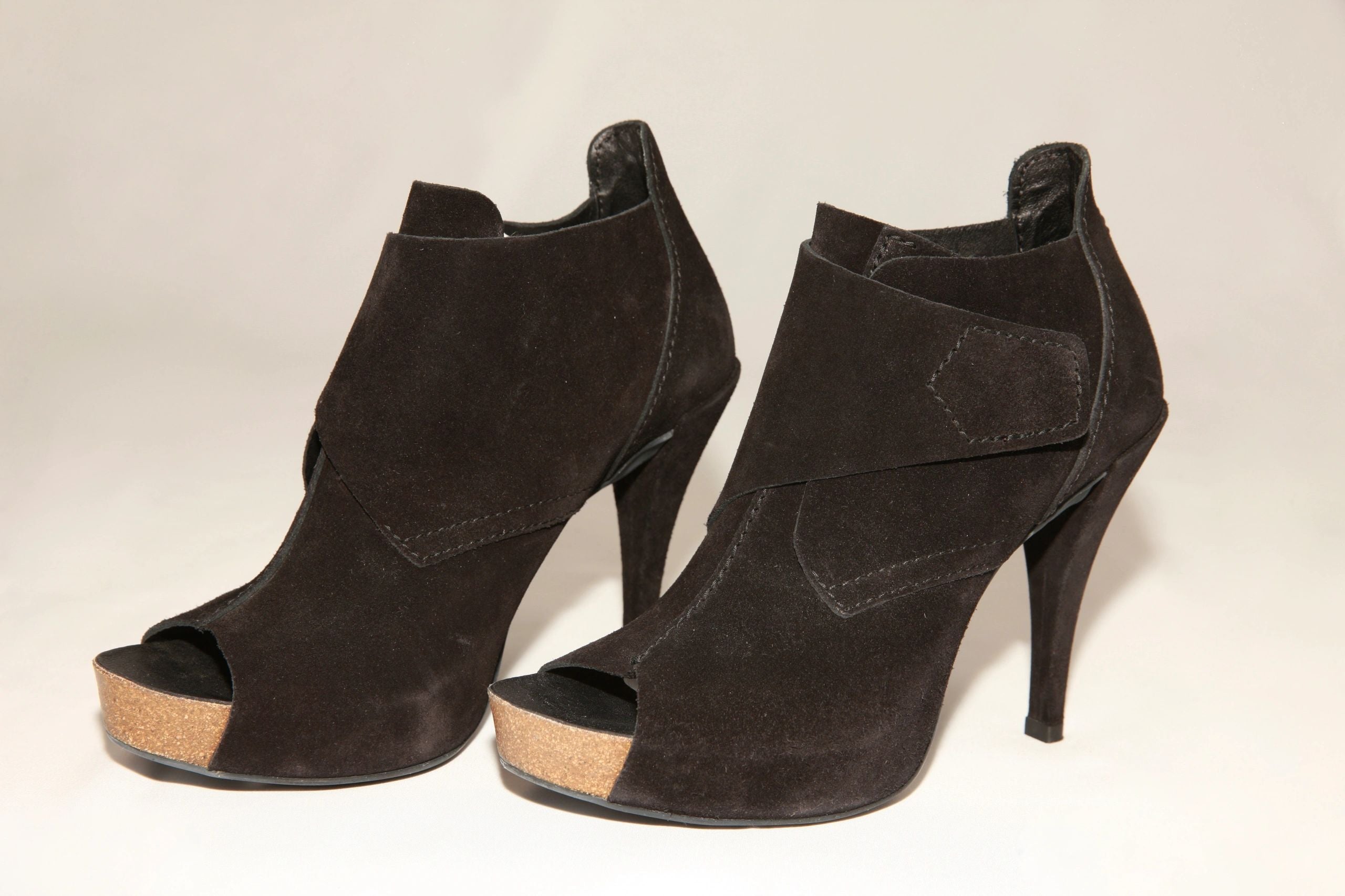 VNTG Black Suede Pedro Garcia Bootie Heels - Size 39