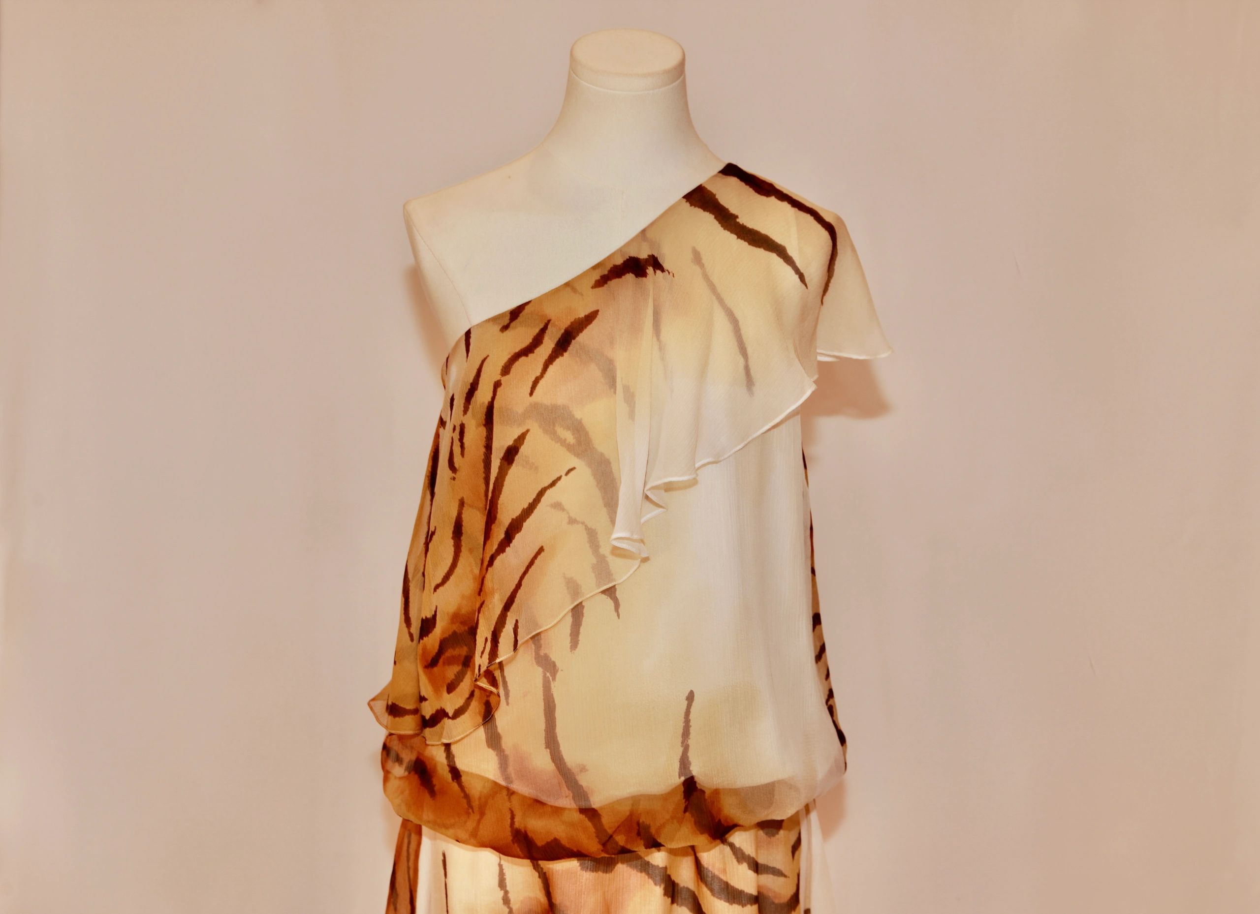 VNTG Silk Elizabeth and James Tiger Dress- Size XS