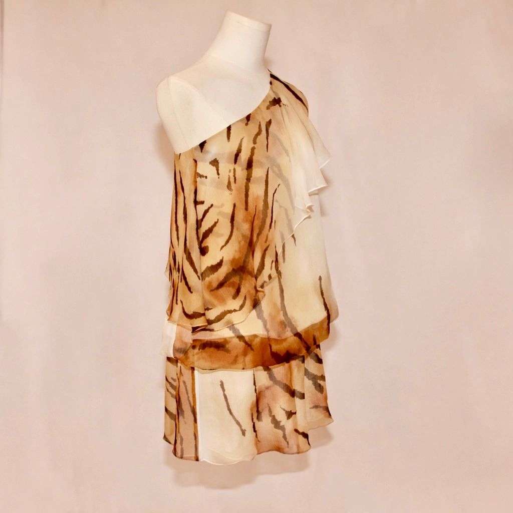 VNTG Silk Elizabeth and James Tiger Dress- Size XS