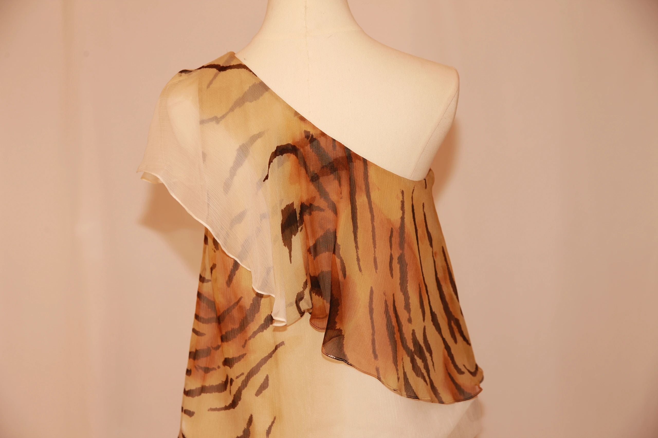 VNTG Silk Elizabeth and James Tiger Dress- Size XS